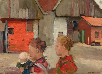 Hintergiebel von Bauerngebäuden mit Figuren, 1898-99